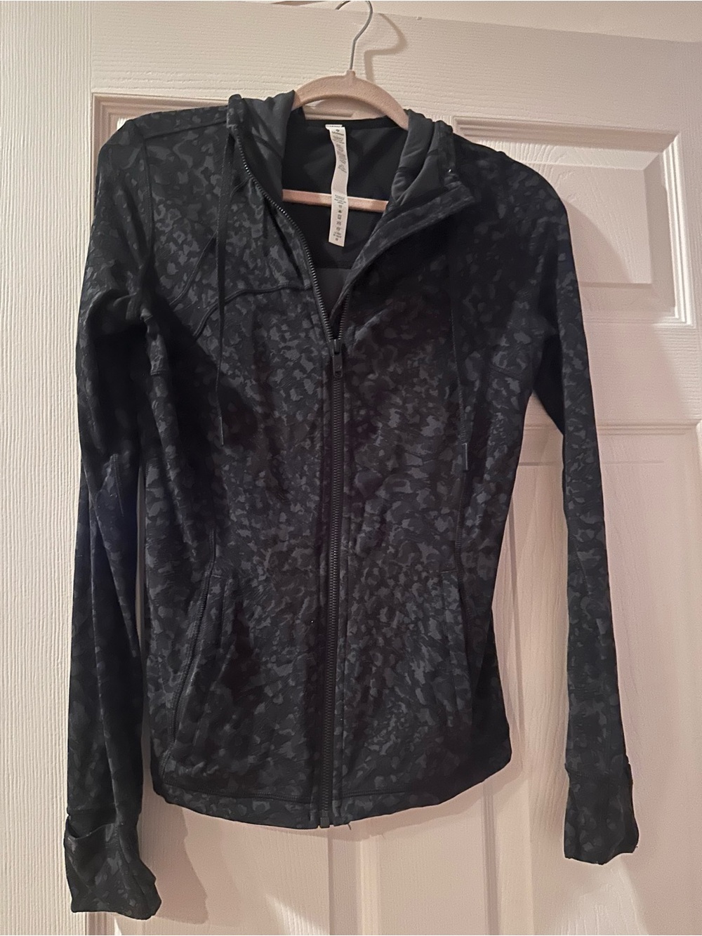 Lululemon Black Patterned Zip Hoodie